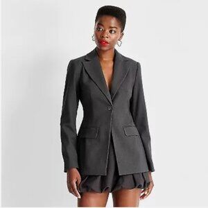 Future Collective Charcoal Gray Nipped Blazer size L
